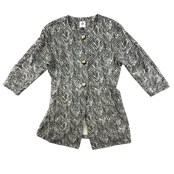 CAbi Women's Small Zigzag Ponte Ponte Coat Blazer Boho Classic Chic Career Fall - Picture 2 of 15